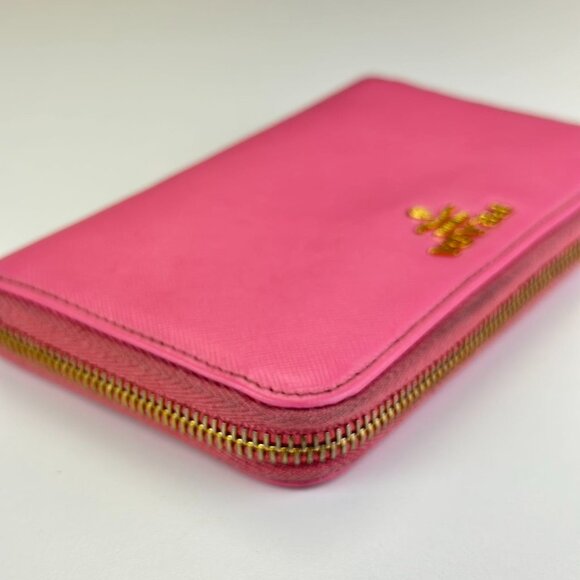 Prada Pink Saffiano Leather Small Wallet - Picture 3 of 9